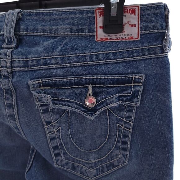 True Religion Disco Joey Big T Women's 32 straight Leg Jeans W/ Flap Pockets - Picture 10 of 13